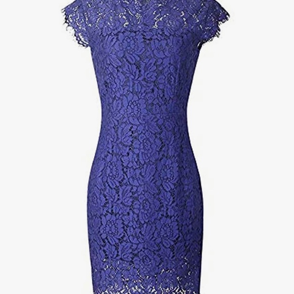 Never worn, knee length, blue lace dress. - Picture 6 of 6